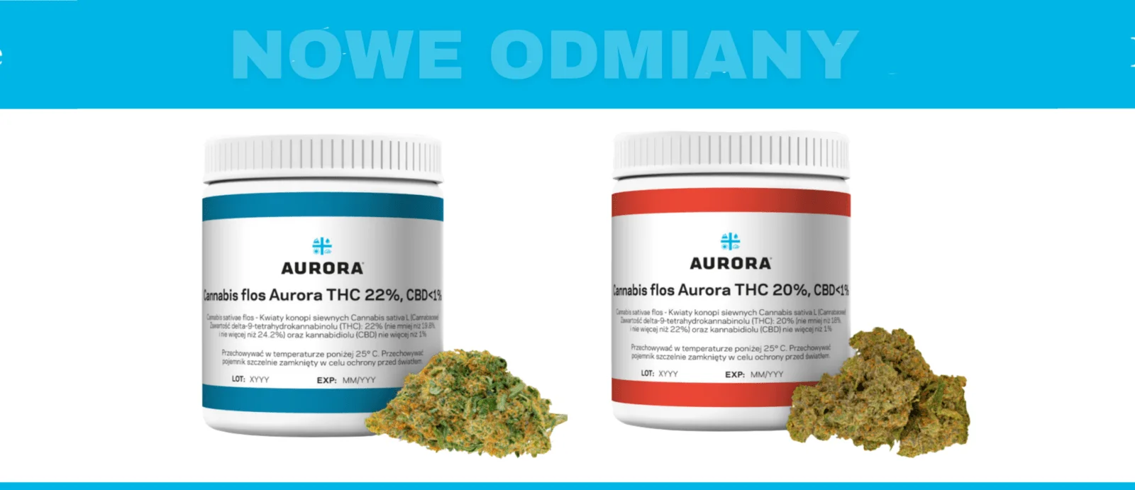 Zdjęcie prezentujące nowe ODMIANY od Aurory DelaHaze i Pink Kush